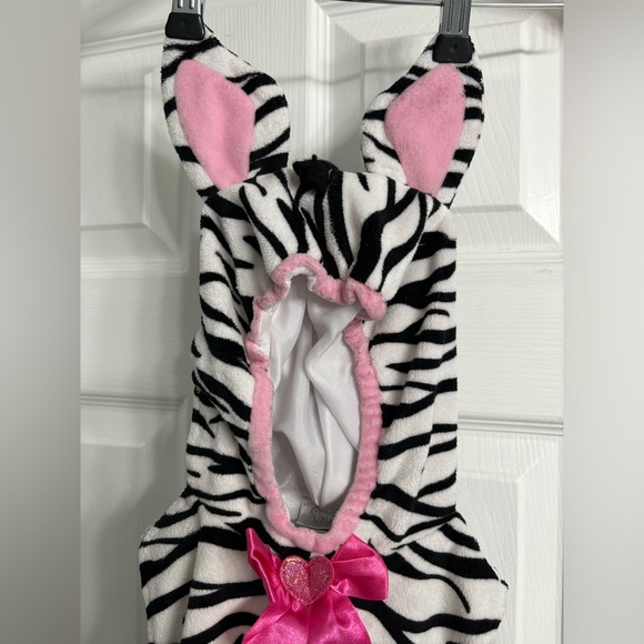 Koala Kids Infant Girl Plush Black White Stripe Baby Zebra Costume Hoodie 6-9 m - Picture 3 of 13